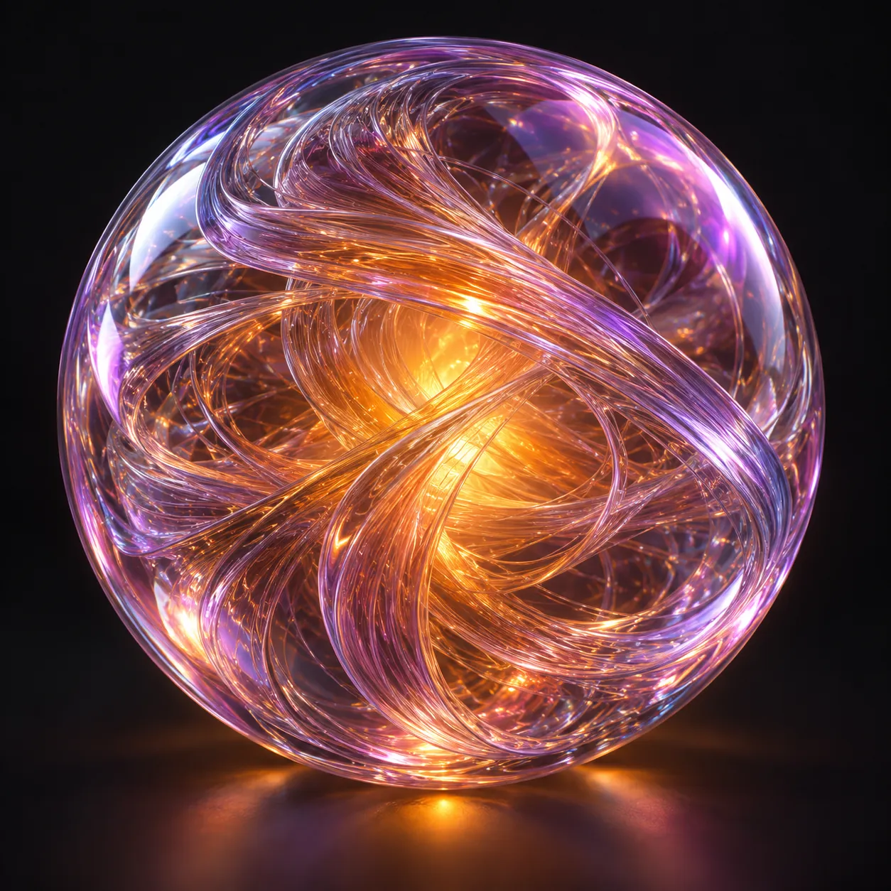 Sculpted glass sphere representing 3TOD Printers precision 3D design and printing